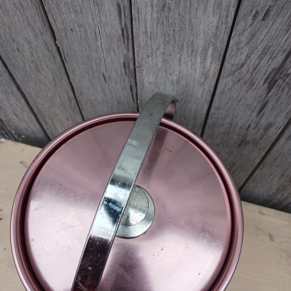 Vintage 1950's Regal Supreme Pink Aluminum Ice Bucket Mid Century Modern